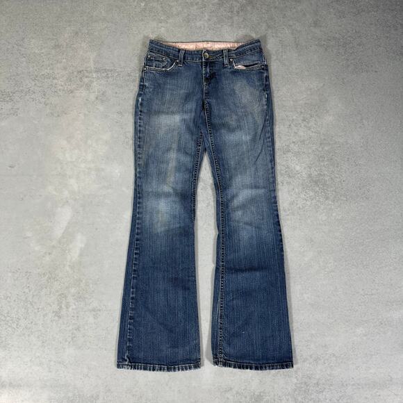L.E.I. Junior Bootcut Flare Denim Medium Wash Jeans - Size: 7 Long - Picture 1 of 9